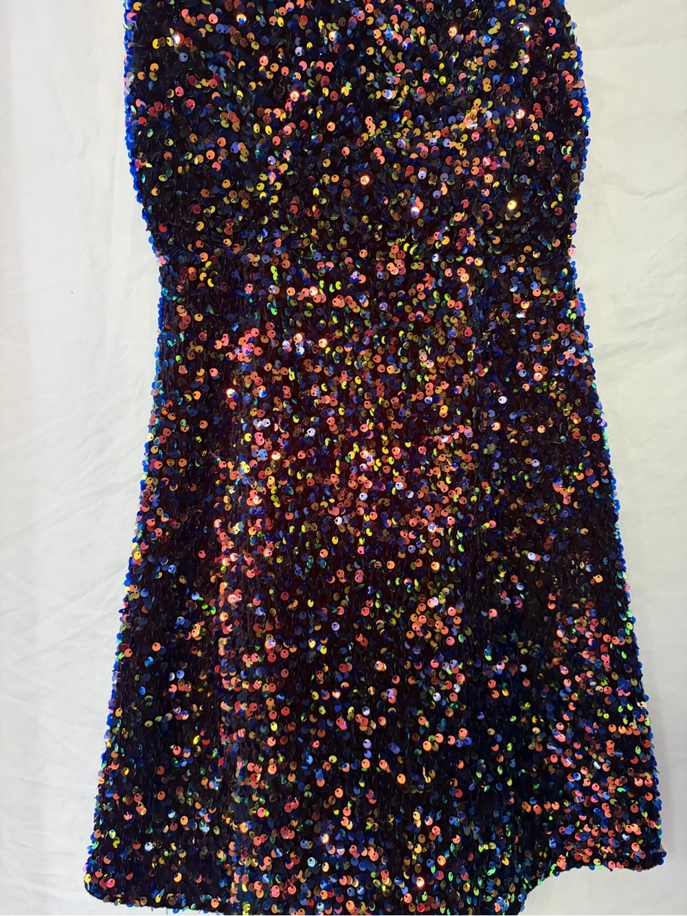 Hello Molly Multi-Color Sequin Mini Dress Sparkly Spaghetti Strap Party Size XS - Picture 11 of 15